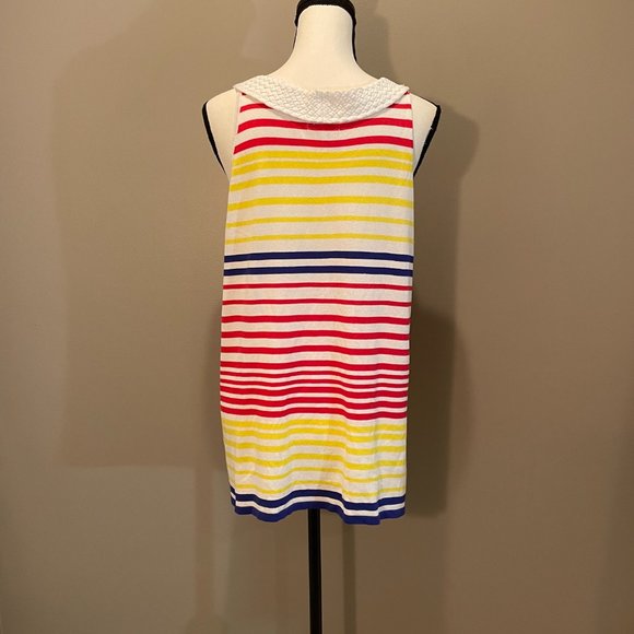 Joseph A. Womens Sleeveless Striped Scoop Neck Tunic Top sz L - Picture 4 of 4